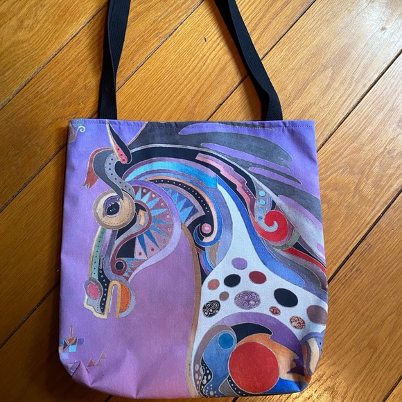 Handbags - Canvas Tote ~ Colorful Horses